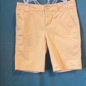 Women's gold/mustard yellow chino Shorts